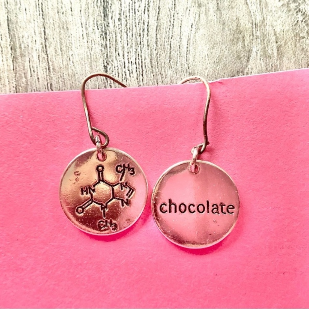 Chocolate Chemical Structure handmade dangle earrings - New